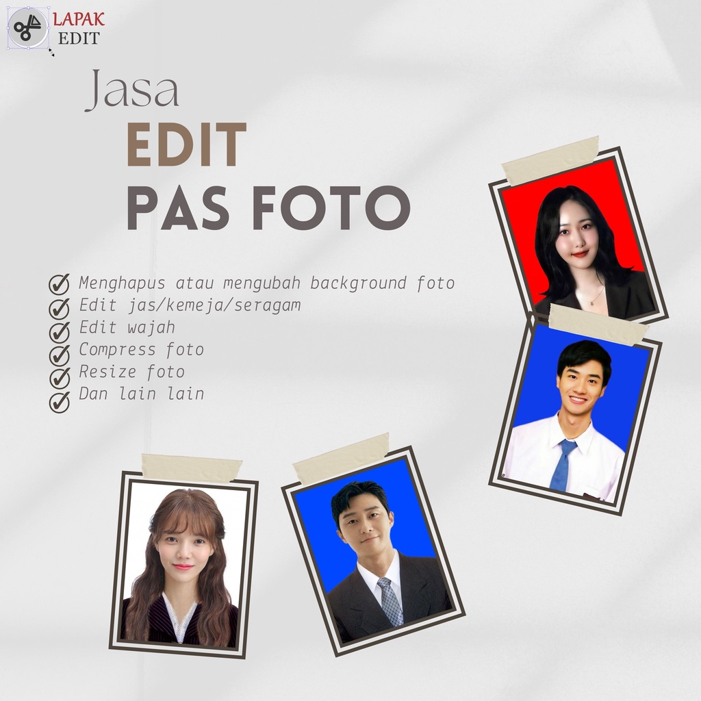 Jual Jasa Edit Pas Foto / Pas Photo (Ganti Background / Jas / Baju / Kemeja / Seragam Sekolah