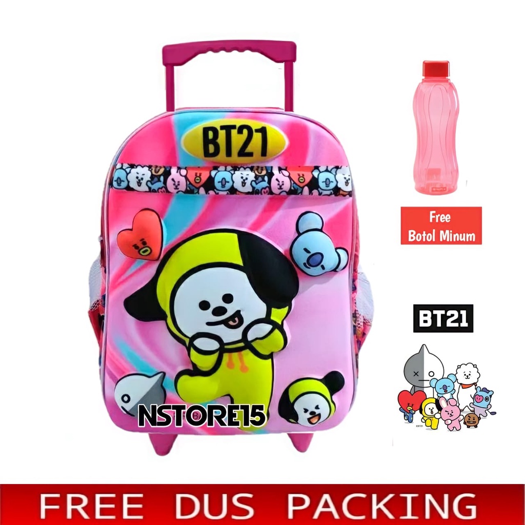 Tas Troli Anak Perempuan Gratis Bonus - Ransel Anak Perempuan - Ransel Troli Anak TK - Troli sd - Tas Gratis pensil - Tas Sekolah Anak
