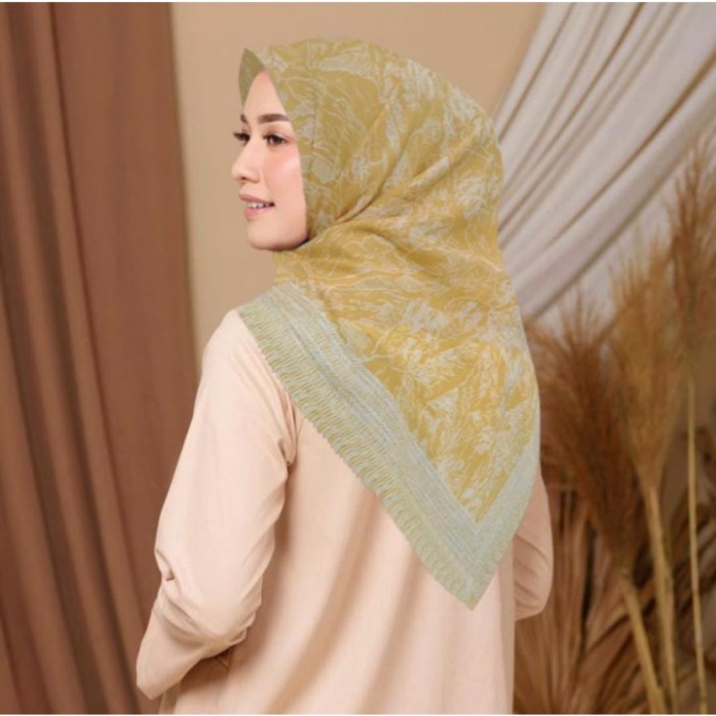 Terbaru !! Hijab Voal Segiempat Motif Scene  Series Kerudung Segiempat Motif Jilbab Instan Jilbab Voal