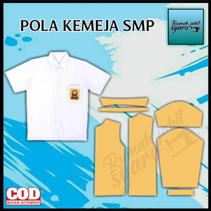 [ RJS28 ] Pola Instan Seragam Smp Kemeja/Pola Seragam Smp/Pola Baju Smp/Pola Kemaja Smp/Pola Seragam