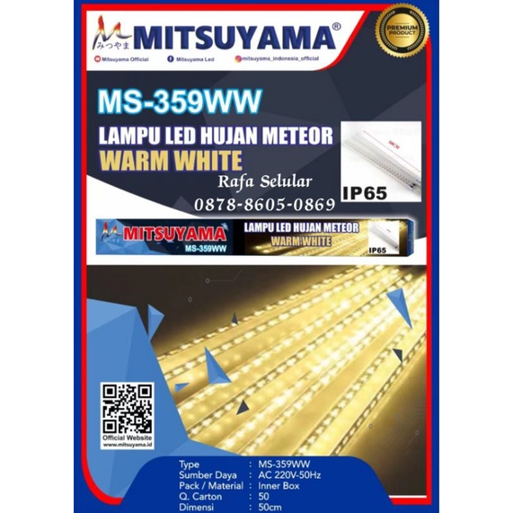 Lampu Meteor Mitsuyama Warm White MS-359WW Panjang 50 Cm