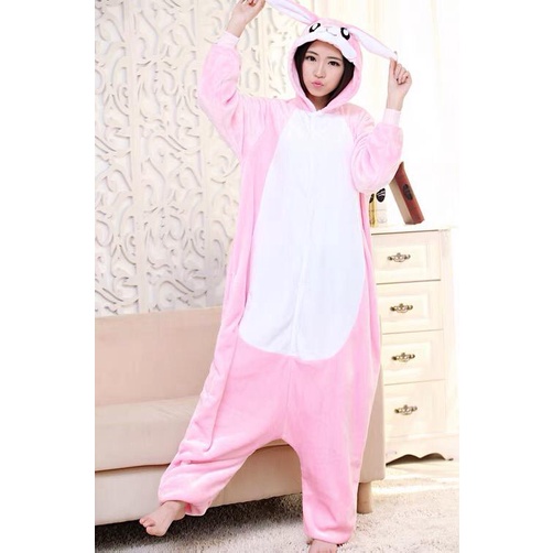 KOSTUM KELINCI RABBIT BUNNY ONESIE PIYAMA COSPLAY BAJU TIDUR IMPOR LEMBUT