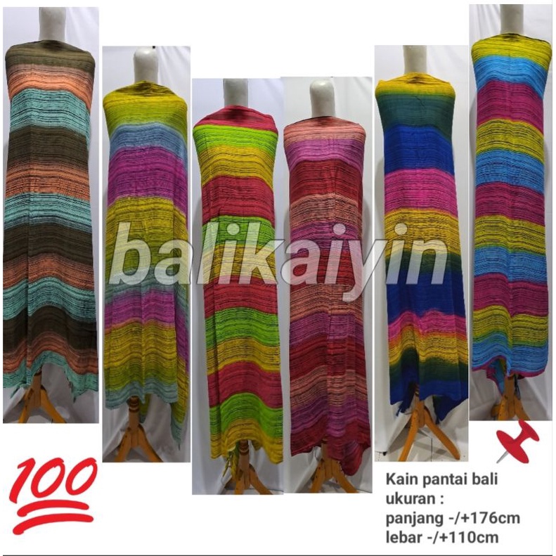 Kain Sarung Pantai Bali Salur Rayon Halus Motif Pelangi