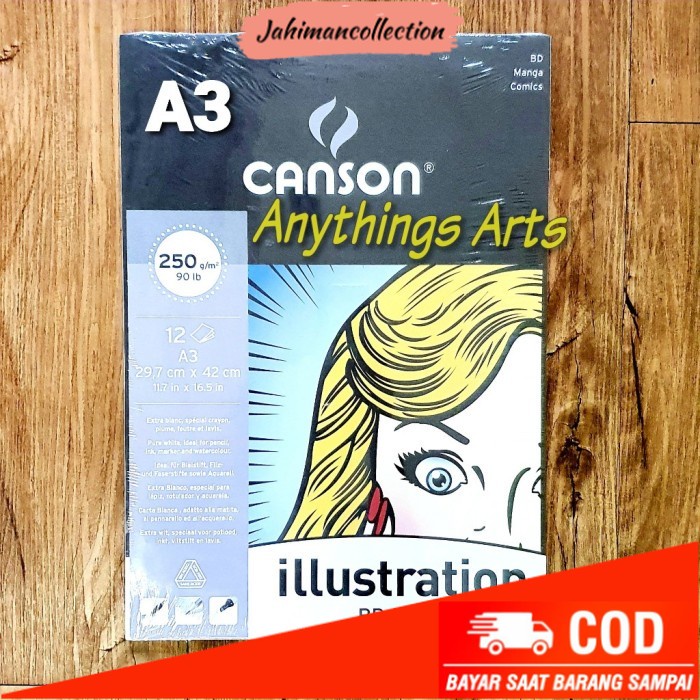 

✨ BISA COD ✨ Canson Illustration pad A3 250gsm 12sheets - BD Manga Comics