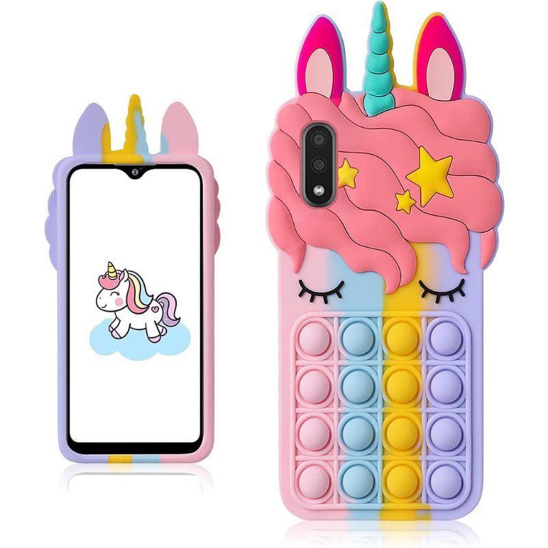 Vivo Y91C Y91i Y93S Casing Pop It Unicorn Case Popit Murah 3D Softcase Warna Warni Pilihan Terbaik