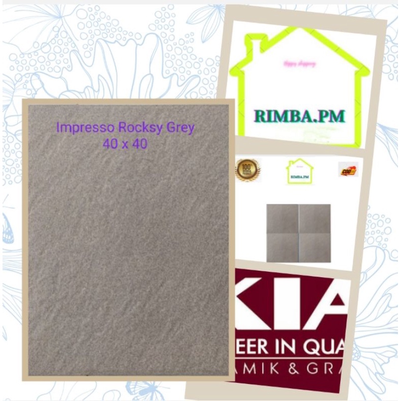 Kramik Lantai 40 x 40 Impresso Rocksy Grey