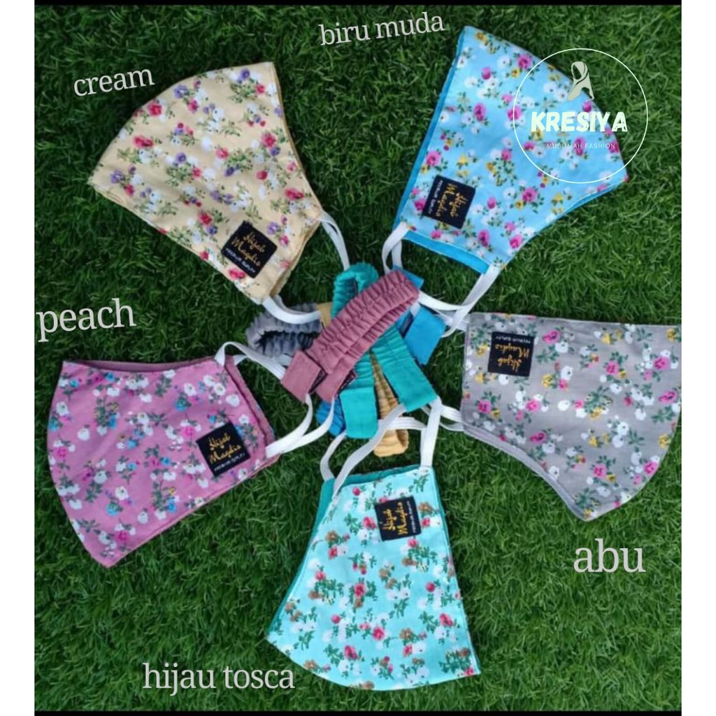 PROMO GILA MASKER  HIJAB  HEADLOOP EARLOOP MOTIF  BUNGA 