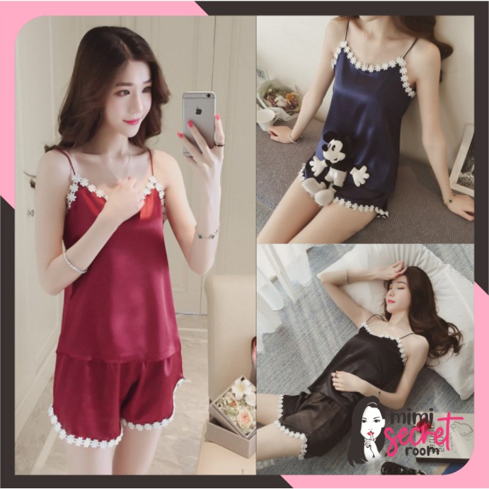 ❤ MIMI ❤ Baju Tidur Wanita Sexy Set Amora Flow Import Terlaris Exclusive // BT 7035 SOLD