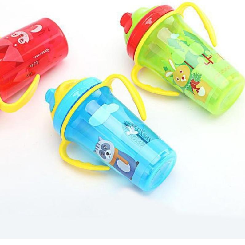 ☟ Botol Minum Sedotan Anak Bayi lucu karakter anti tumpah 350 300 ml BPA FREE tupperware FOOD GRADE