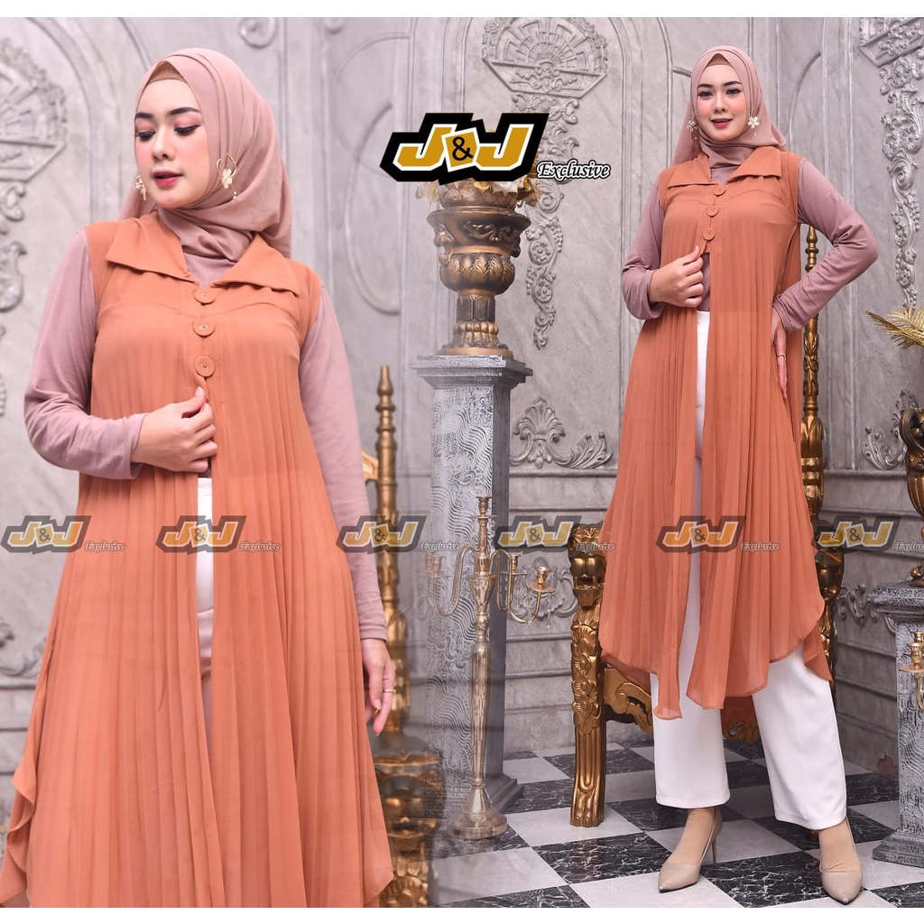 READY Kardigan Kancing ceruty plisket / outer wanita terbaru 2022 kekinian / cardigan terbaru RAY857