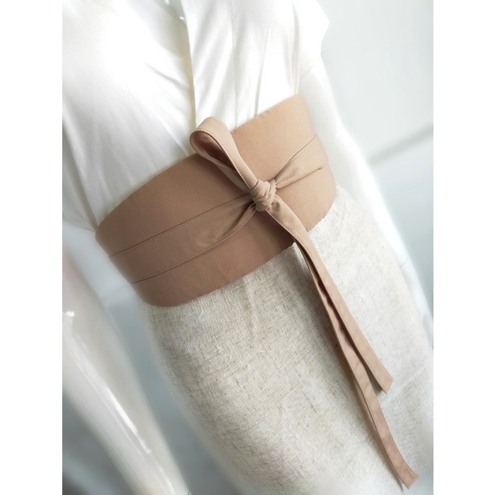 KOINOBORI BASIC WHITE / NUDE COLOR OBI IKAT PINGGANG WANITA - Nude(H1N4) Ikat Pinggang Wanita Belt R