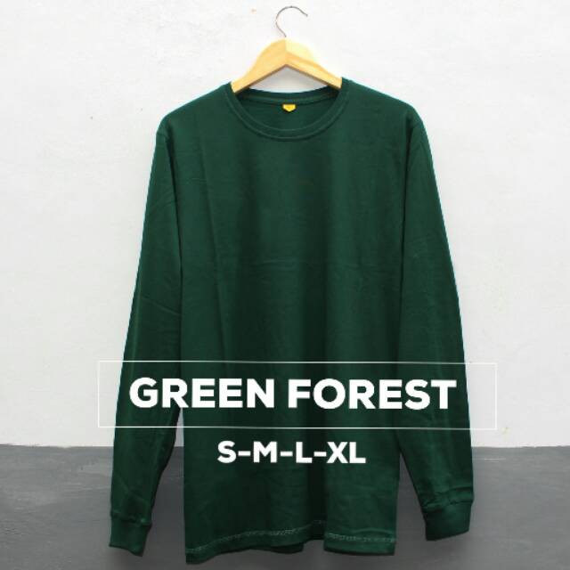 CETTA CLOTHING KAOS  POLOS  LENGAN PANJANG GREEN  FOREST  