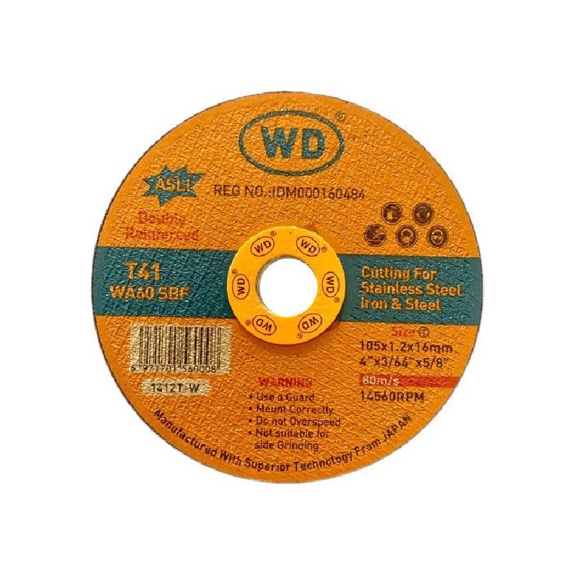 (20 Pcs) Batu Cutting Potong Wheel Gerinda Disc WD 4” T41 WA60 SBF