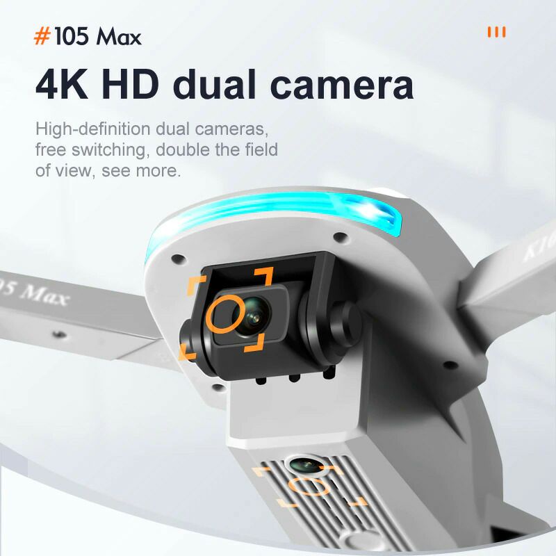 Quadcopter Drone RC WiFi Dual Camera 4K Omnidirectional K105 Max