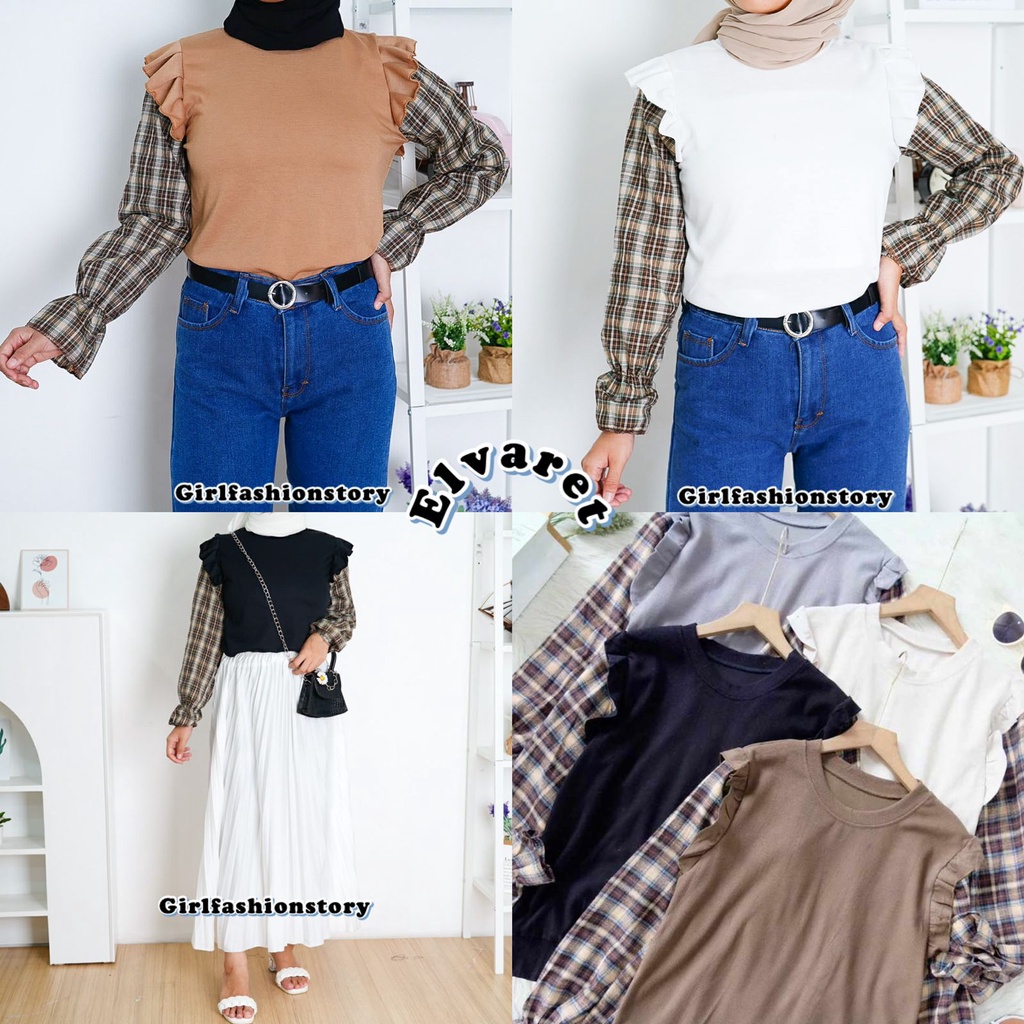 Weijia Fashion OOTD Wanita Blouse AGRAINI / Elvaret Blouse / Blouse Terbaru / Blouse Wanita / Blouse