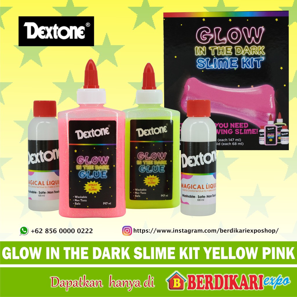 DEXTONE GLOW IN THE DARK SLIME KIT (PINK)
