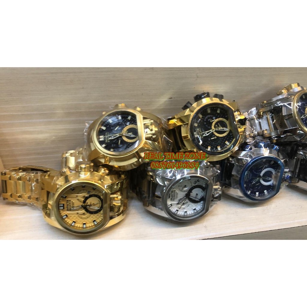 Jam Tangan Grosir Invicta Bold Zeus Gold Stainless Big Watch Gold Garansi 1th