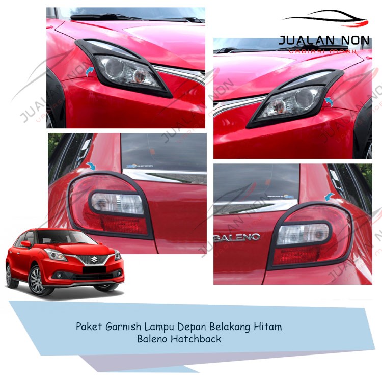 Paket Garnish Lampu Depan Belakang Chrome Mobil Baleno Hatchback