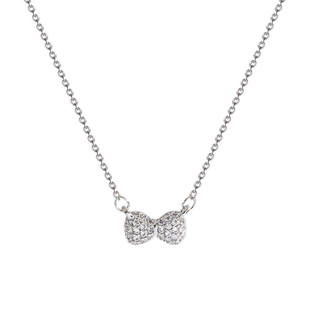 【COD Tangding】Kalung Rantai Dengan Liontin Pita Untuk Wanita