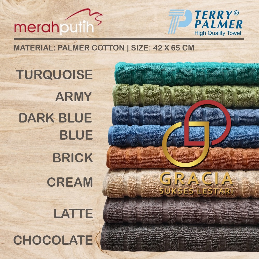 KESET KAKI HANDUK MERAH PUTIH TERRY PALMER 45 x 65 TEBAL &amp; SERAP