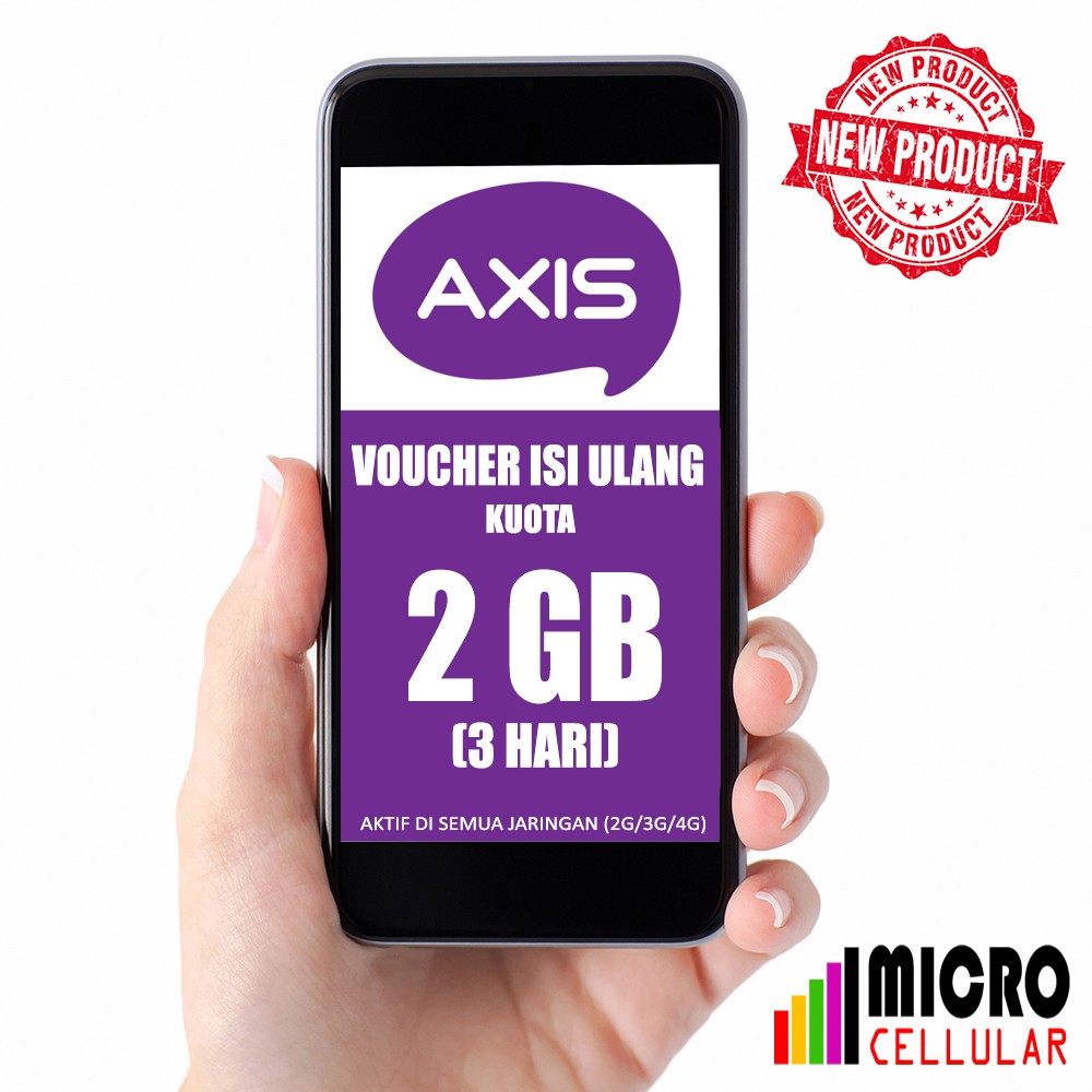 Voucher Kuota AXIS AIGO 2 GB (3 Hari) berlaku di semua Jaringan (Lokal Area West / Sumatera)