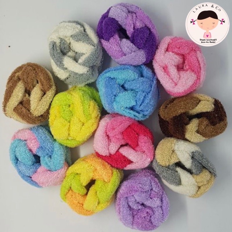 ECER Ikat kuncir rambut kain handuk lilit 1pc BTS BT21-Lilit 4