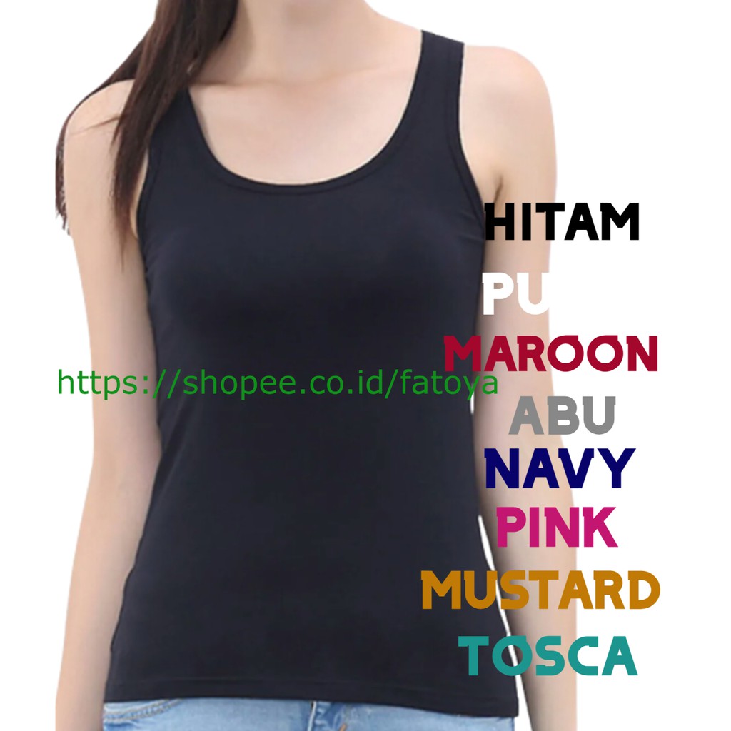 Tanktop Singlet Wanita Tali Kecil Tali Besar L  - JUMBO