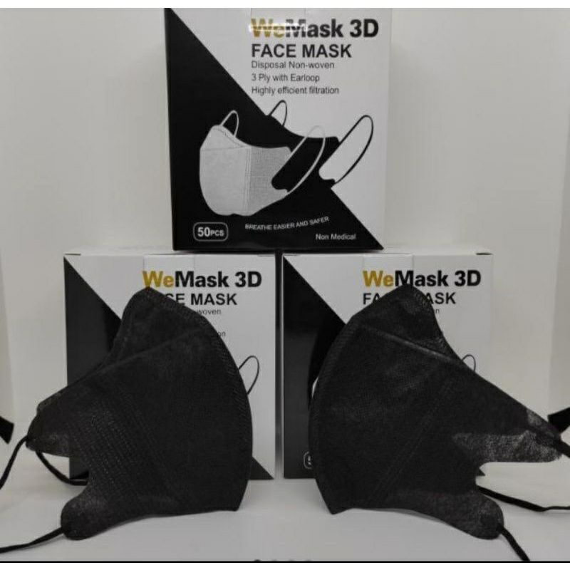 Duckbill hitam WeMask 3D 50 pcs GROSIR MURAH