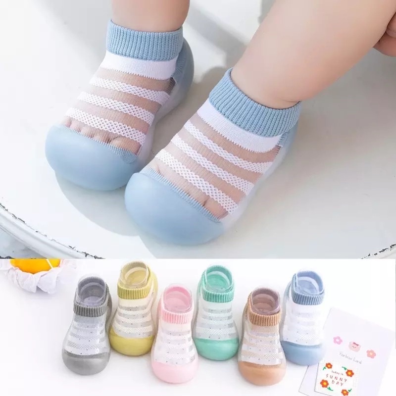 Kaos Kaki Bayi Model Sepatu Bayi Baby Newborn Skider Prewalker Shoes Baby Antislip Alas Karet Korea