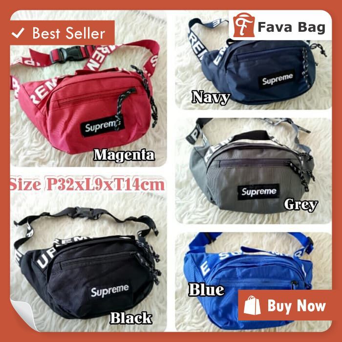 FB0082 WAIST BAG SUPREME / TAS PINGGANG / TAS SELEMPANG / TAS DADA UNISEX - COKELAT MUDA