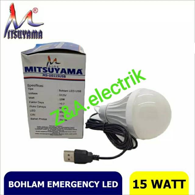 Lampu Bohlam USB 1,5 / 15Watt MS-U0115USB MITSUYAMA