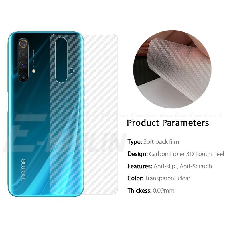 Skin Carbon Realme X50 - Garskin Karbon Realme X50 Sticker Anti Gores Belakang Premium