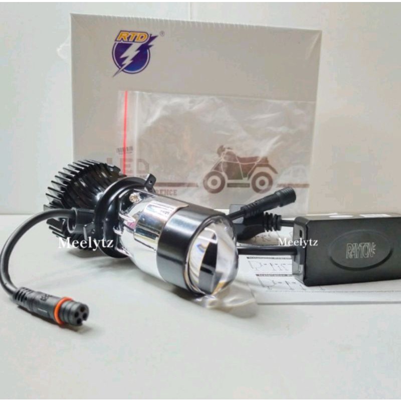 Lampu utama LED RTD M01X mini projector H4 cut off putihkuning