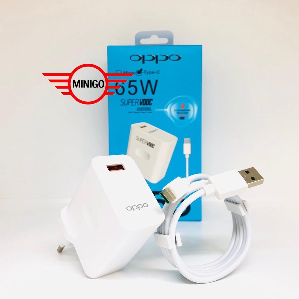 PROMO Charger Casan Cas OPPO A92 A33 A52 A53 A54 A55 Reno 4F 65W Fast Charging Tipe TYPE C dan MICRO-USB