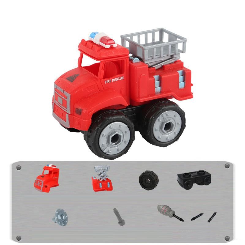 4pcs DIY Mobil Pemadam Kebakaran Fire Trucks Mainan Anak Laki Laki