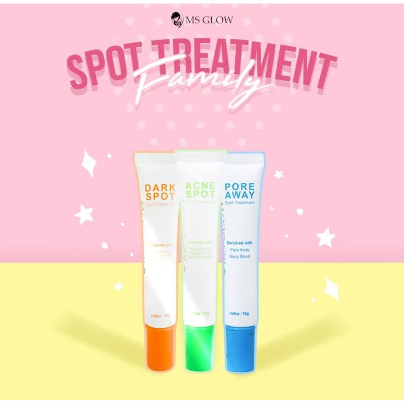 MS GLOW ACNE SPOT TREATMENT / PORE AWAY SPOT TREATMENT / DARK SPOT SERUM MS GLOW/ SALEP ACNE MSGLOW