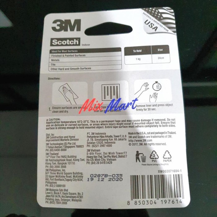 

Hot Sale 3M Scotch Indoor Permanent Mounting Tape 24 Mm X 1 M Original 100% 114 Terlaris