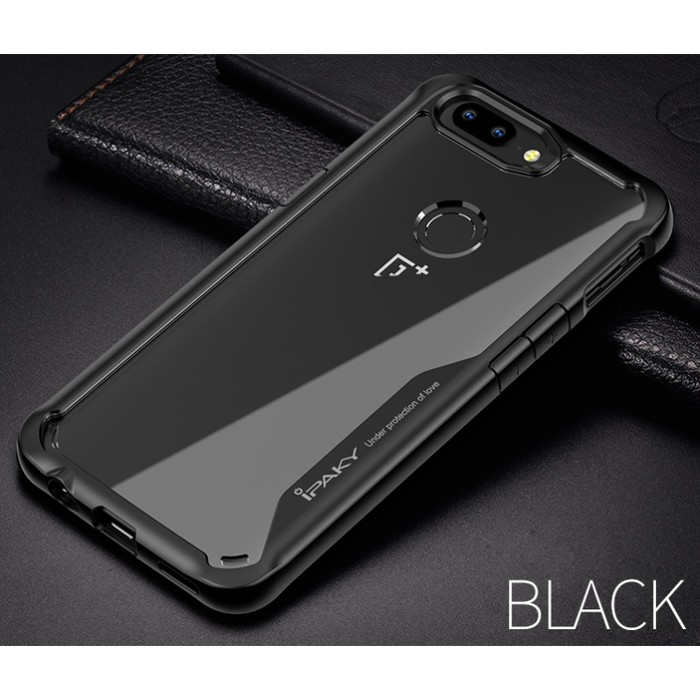 Softcase Ipaky Clear Acrylic Armor Slim Case Casing HP OnePlus 5 5T