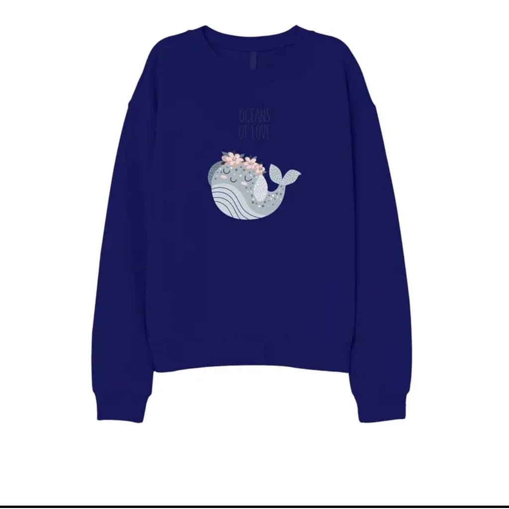 SWEATER WANITA OCEAN /// CREWNECK WANITA LUCU TEBAL KEKINIAN TERBARU''