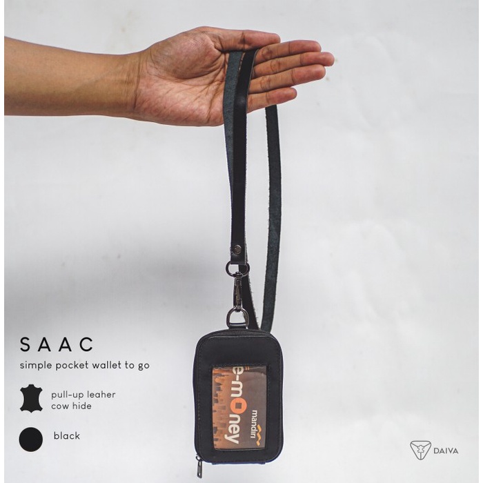 

Id Card - Dompet Gantung Id Card Kulit Saac Black
