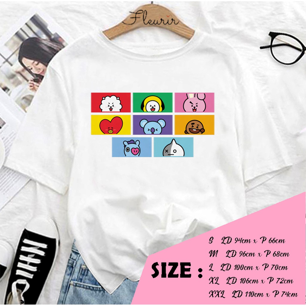 FLEURIR - KAOS SQ A-L KPOP WANITA DEWASA LENGAN PENDEK TUMBLR TEE UNISEX