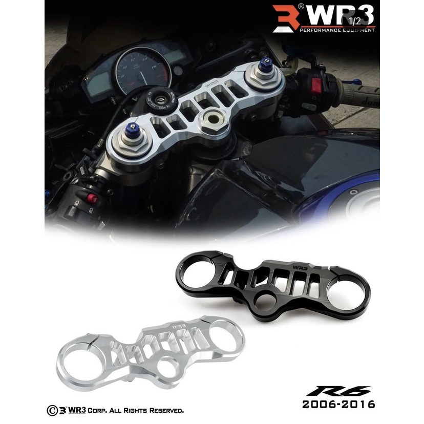 WR3 Triple Clamp Segitiga Atas Stang Yamaha R6 Original