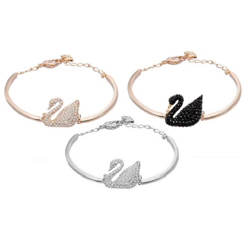 Gelang Tangan Wanita SWAN Korea Eropa Fashion Women Bangle Bracelet Berlian Diamond Swarovski