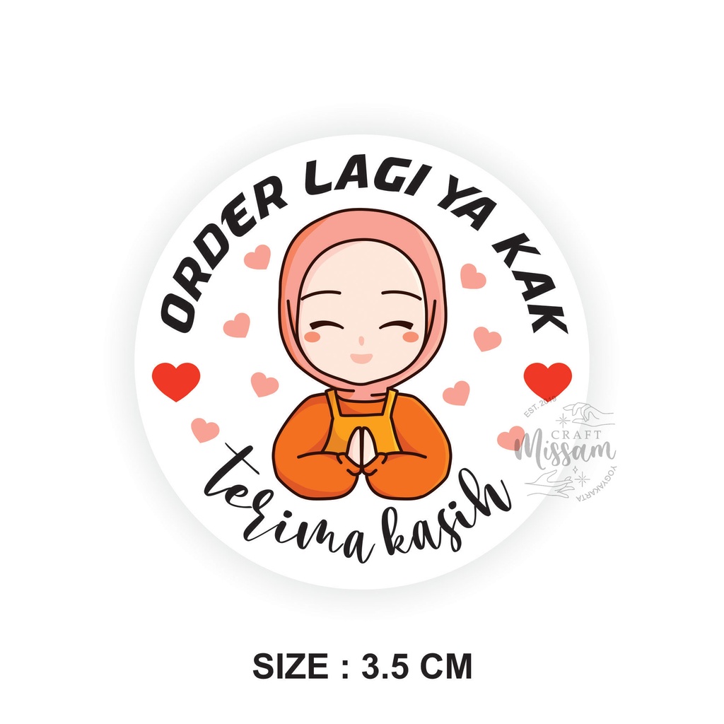 

60Pcs Thank You Sticker TY033 Terimakasih Hijab Style Love