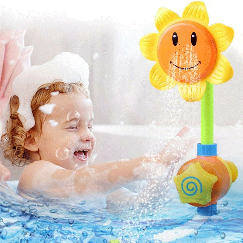 Baby Kids Bath Sunflower Spray Hand-eye Water Shower Tub Faucet Bathroom Toys