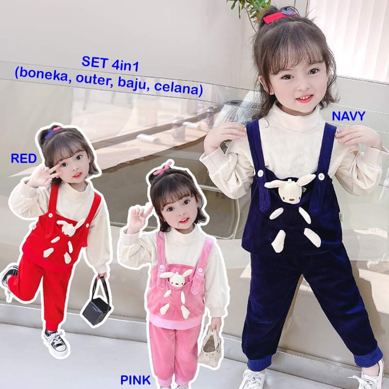 Setelan Anak Perempuan Outer Cute Doll Rabbit