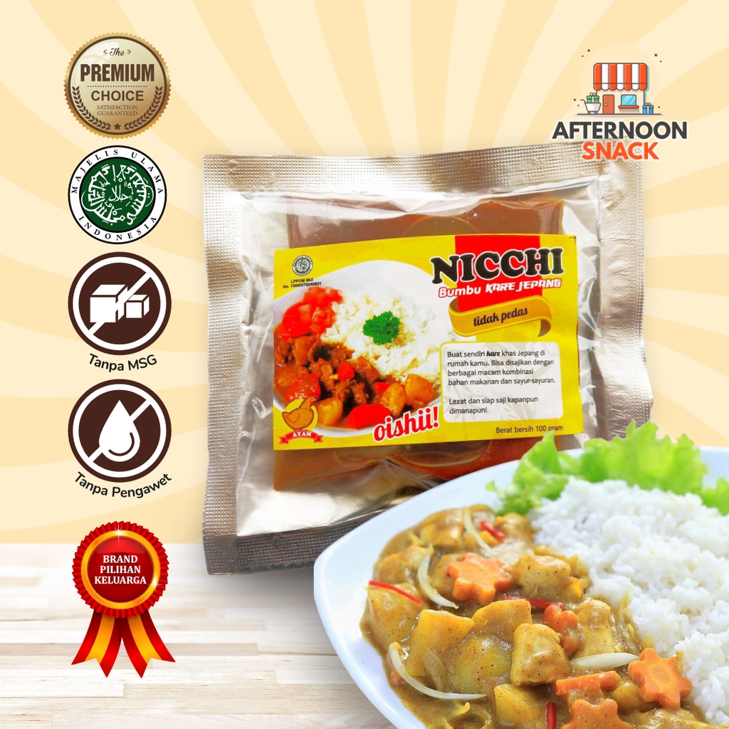 NICCHI Bumbu Kare Jepang Bumbu Masak Instan Halal Tanpa MSG Tanpa Pengawet Instant Japanese Curry