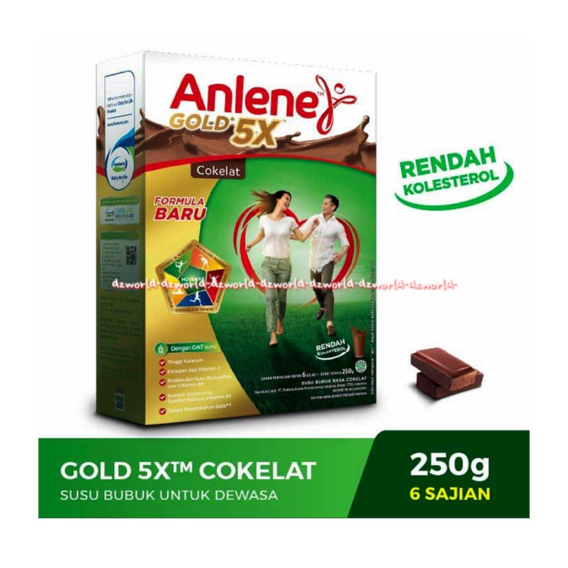 Anlene Gold Plus 250gr Coklat Vanila Susu Anline Susu Tinggi Kalsium Untuk Usia 50tahun Anlen Golden Gold + 50+ Rasa Vanilla Cokelat 250 gr