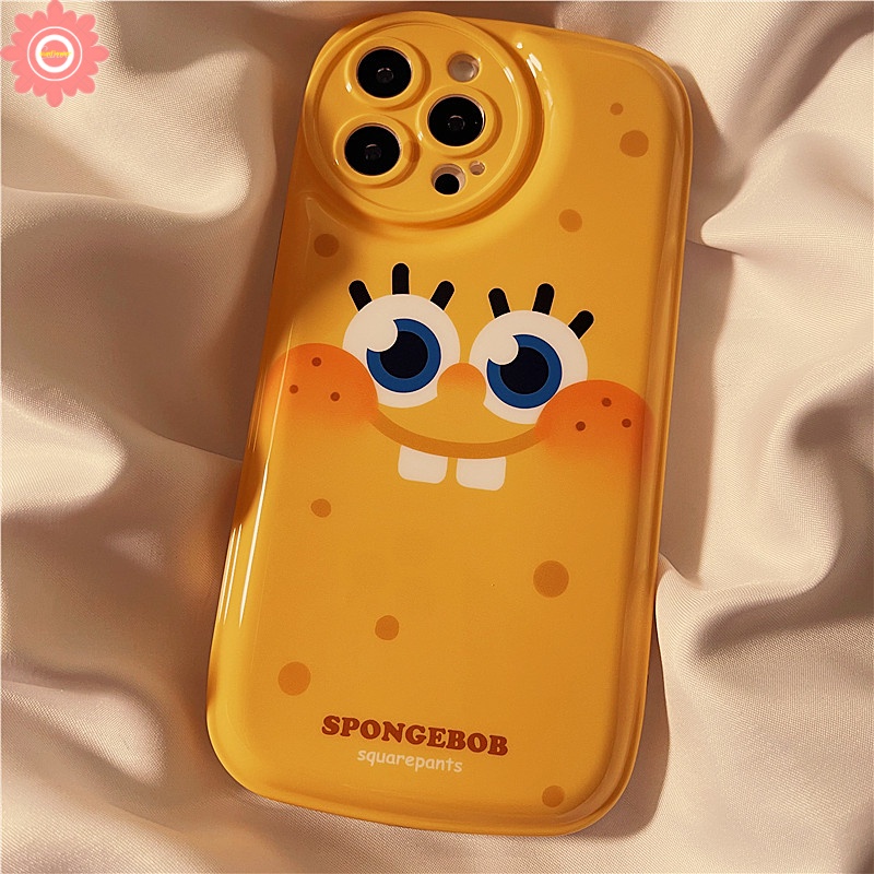 Soft Case TPU Tebal Motif SpongeBob Untuk IPhone 7 8 6 6s Plus 11 12 13 Pro MAX XR X XS MAX SE 2020