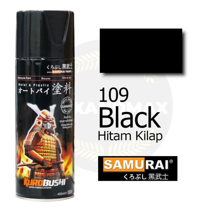 READY MURAH Pilox Cat Samurai Paint 109 Hitam Glossy Kilap / Black Standard 400ml